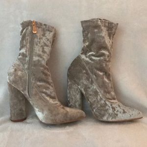 Grey suede boots